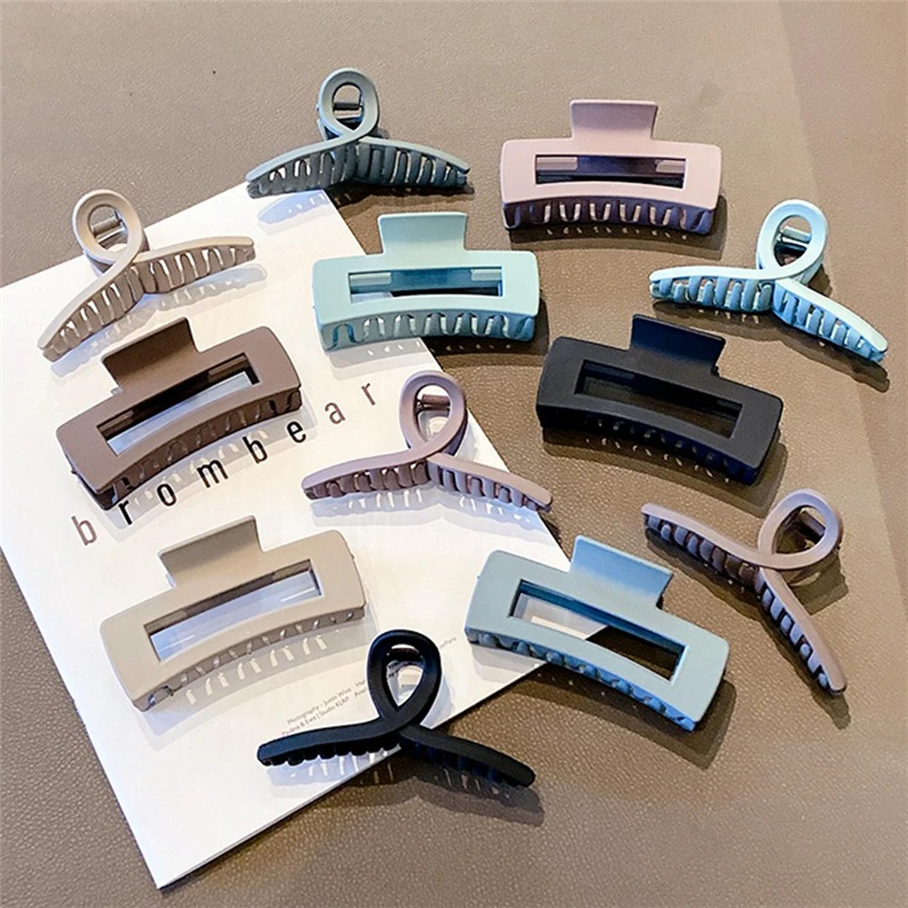 

Ins Simple Temperament Matte Hair Claw Large Square Hair Clamp Clip Women Fashion Hairpin Headdress