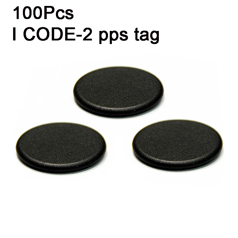 High Temperature Waterproof Fabric Textile Washable 13.56MHz RFID Laundry Label 30mm I CODE2 Chip Black PPS Clothes Tag 100Pcs