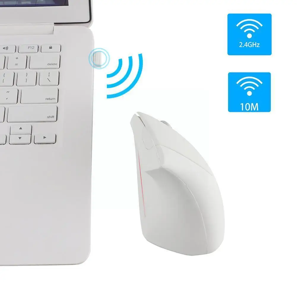 

Hot Sale Black White Ergonomic 2.4ghz Wireless Mouse Adjustable Dpi Vertical Computer Optical Mouse For Laptop Pc Game T1p5