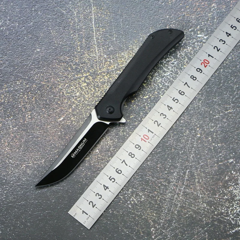 Складной нож T011 Универсальный Карманный клинок из стали 440А с черной рукояткой G10