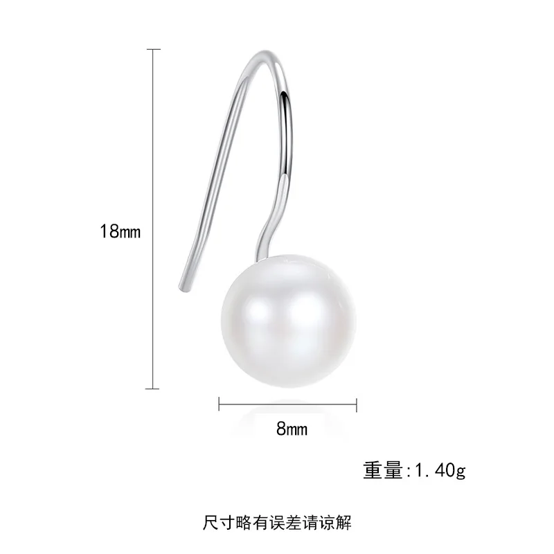 

BLC-21 Factory direct sale S925 sterling silver earrings silver freshwater pearl simple hypoallergenic ear hooks