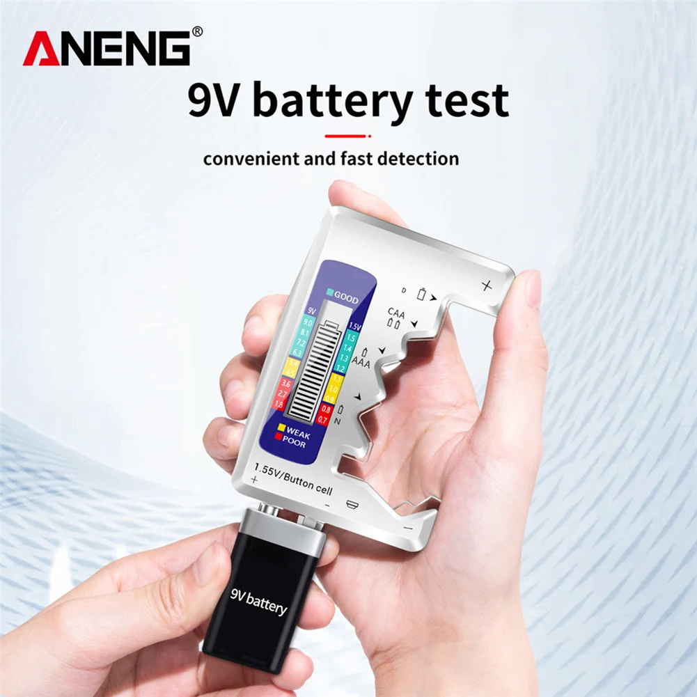 Universal AAA/AA Button Cell 9V Batteries Voltage Detection Analyzer Testing Meter Battery Tester Checker Tools | Инструменты