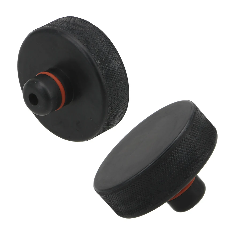 

4pc Universal Floor Jack Plate Black 2.9" Rubber Mat Slotted Frame Rail Adapter Tool Accessory For Tesla Car Pallet Protection