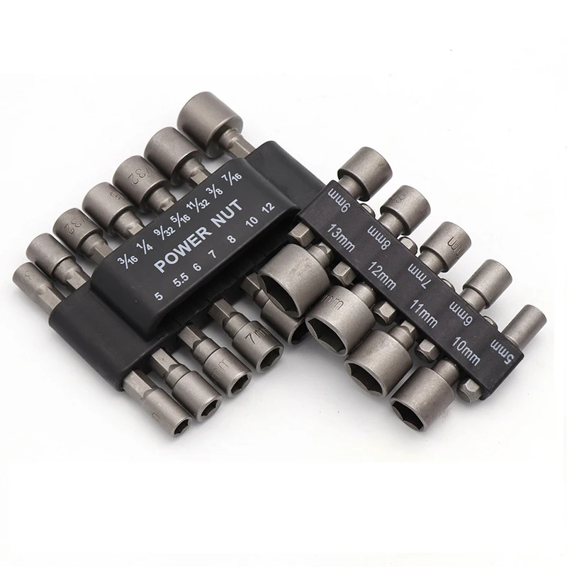 

9pcs 14pcs 5-13mm Wrench Socket Adapter Set 1/4 Inch Hex Shank Screw Nut Driver Hand Tools Metric Power Tool Drill Bit Adaptor