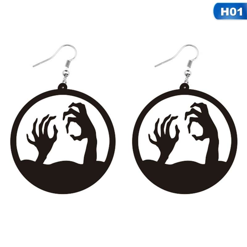 Акриловые Хэллоуин серьги большой круглый круг полые паутина подвески в форме