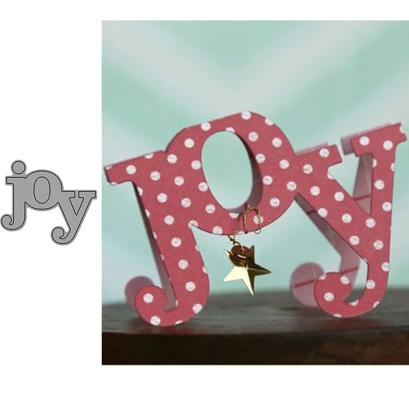 Креативные Джой буквы формы металла резки трафарет для скрапбукинга альбом