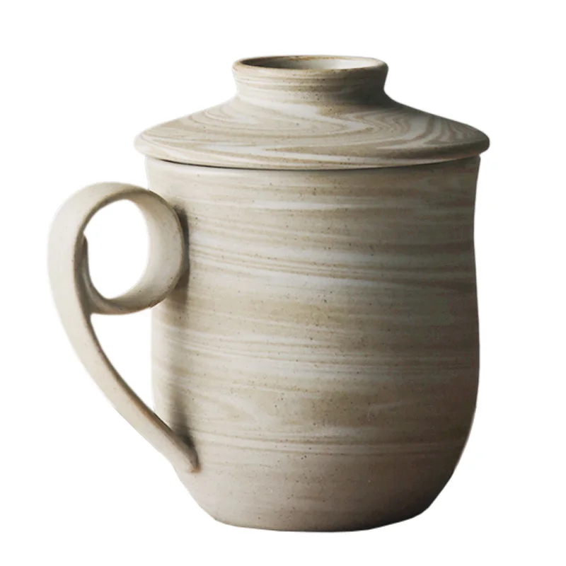 

Espresso Coffee Mugs Ceramic Creative Gift Crockery Reusable Tea Cup With Lid Travel Kubek Do Kawy Eco Friendly Mug EA60MK