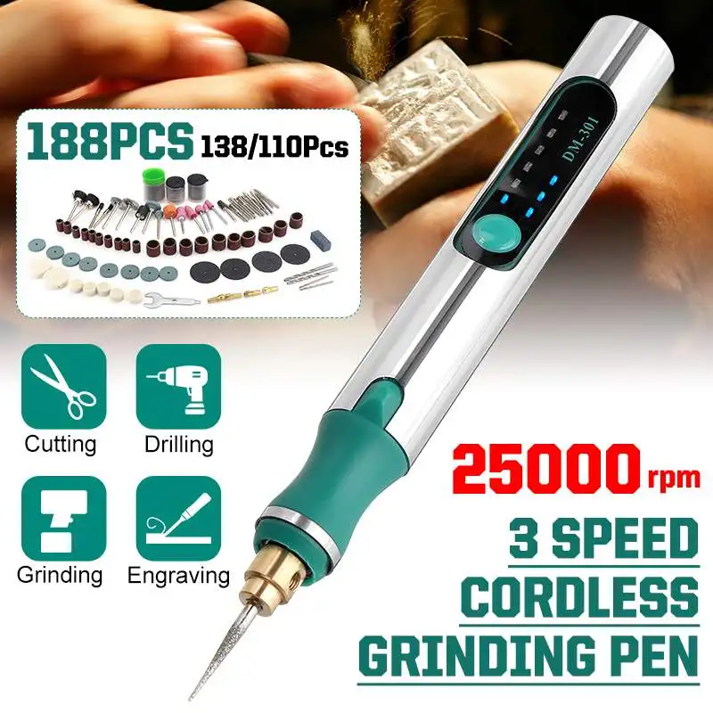 

3-Speed Electric Drill Dremel Grinder Engraver Pen Grinder Mini Drill Electric Rotary Tool Grinding Machine Dremel Accessories