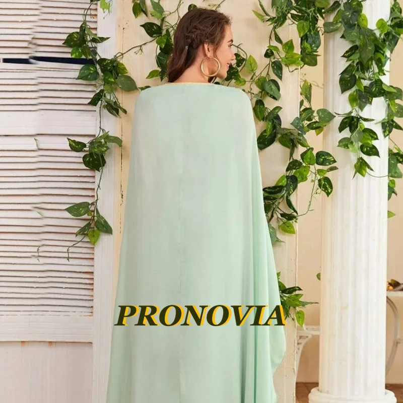 

Elegant Moroccan Caftan Light Green Evening Kaftan Dress 2020 Appliques Chiffon A-Line Dubai Muslim Formal Party Dresses
