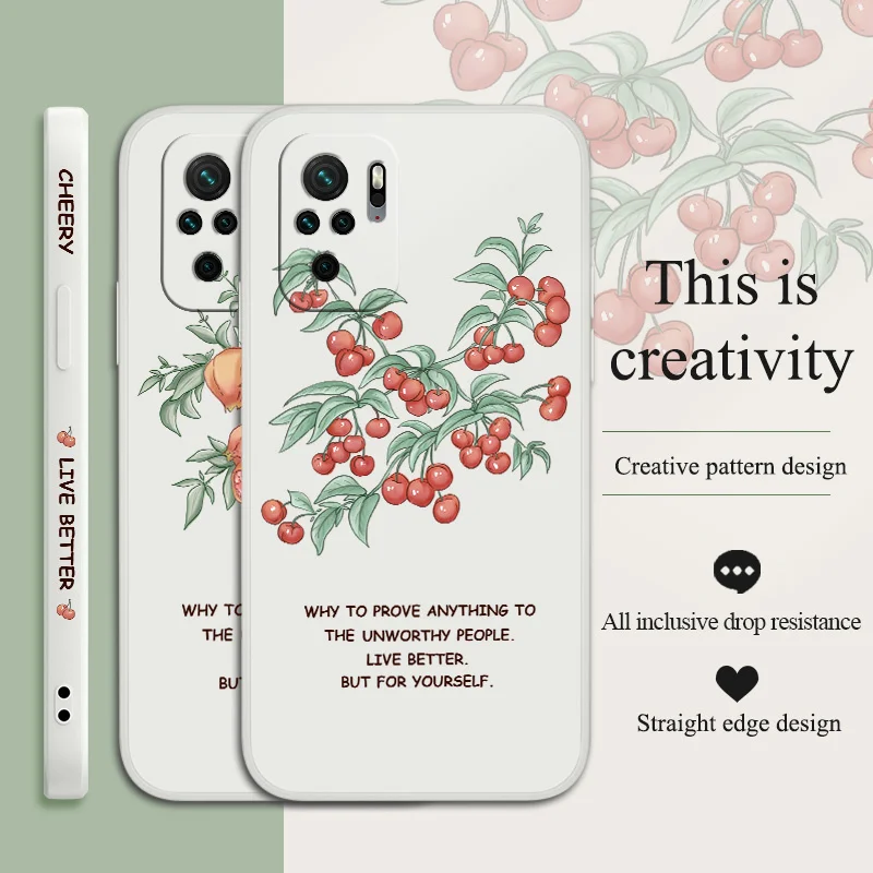 Side Fruit Soft Shell Phone Case For Xiaomi Redmi Note 10 10S 9T 9 8 7 Pro MAX Redmi 10 9 9A K40 K40pro K30 K20 Silicone Cover