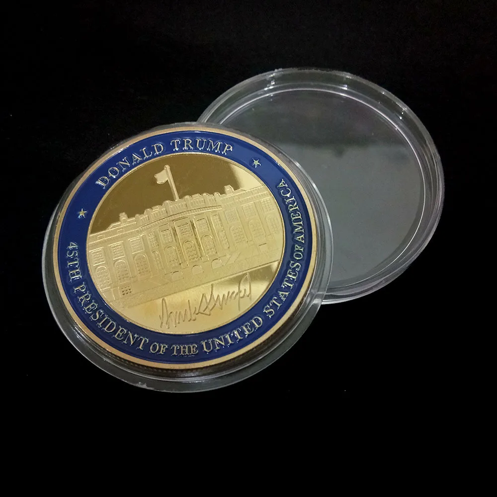 Позолоченные Сувениры и подарки с изображением белого дома золотые монеты 45-й