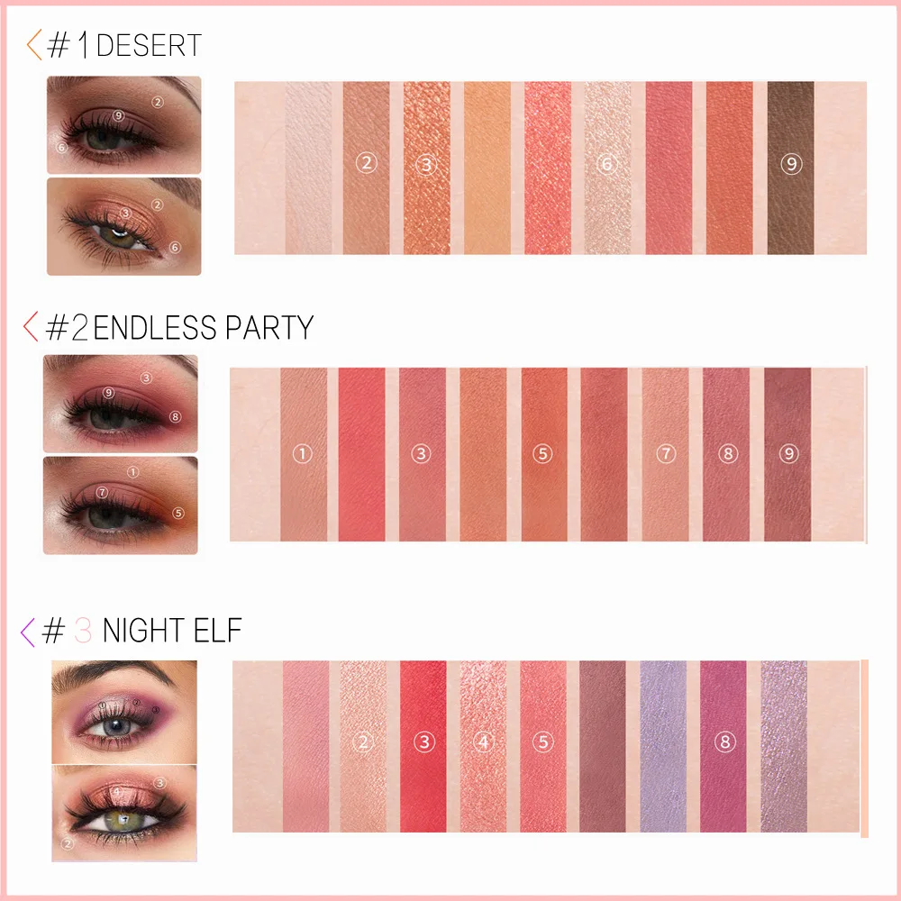 9 цветов Алмазные тени для век Палитра теней матовые мерцающие и блестящие