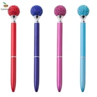 1 шт. Lytwtw's креативная шариковая ручка с разноцветными кристаллами, бизнес Металлическая Офисная Вращающаяся ручка, школьные канцелярские принадлежности, офисные принадлежности