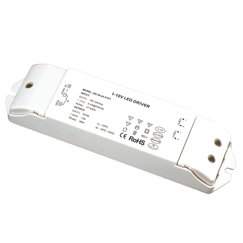 Новинка 1V-10V Led интеллигентая (ый) дали затемняя драйвер AC100V-240V Вход 24V 1.5A 36 Вт Выход