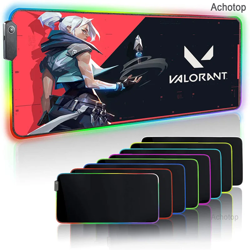 

Коврик для мыши Valorant RGB, игровой Настольный коврик для клавиатуры, игровой коврик, компьютерный коврик для мыши, игровой коврик для мыши для ...