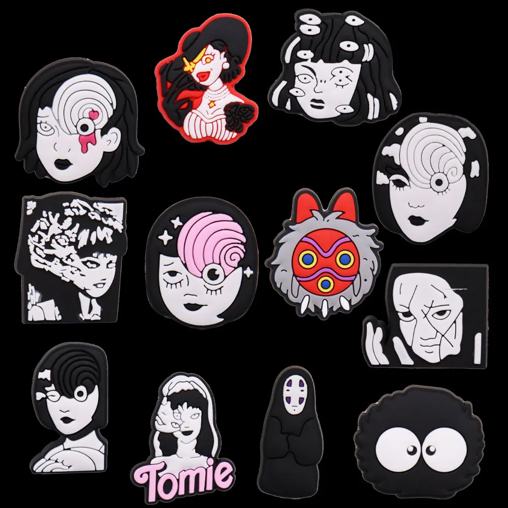 

1Pcs Sexy Girls Japan Animation Terrible Styles PVC Shoe Charms Shoes Accessories Decoration Fit Buckle Croc Jibz Kids Gifts
