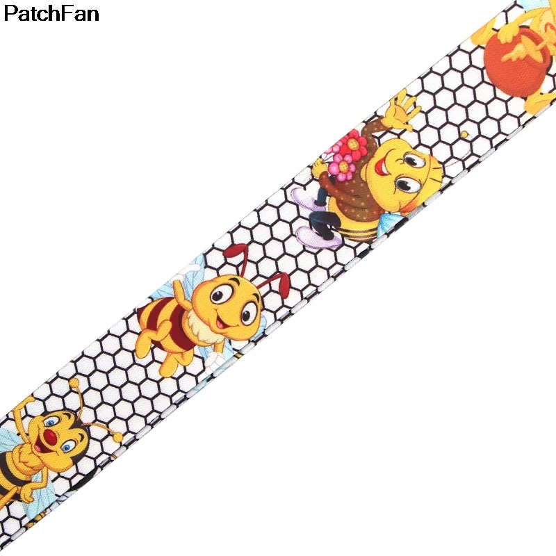 A2458 Patchfan cartoon cute bee Key Lanyard for keys ID Phone USB Badge Holders Neck Straps webbings kids gifts | Дом и сад