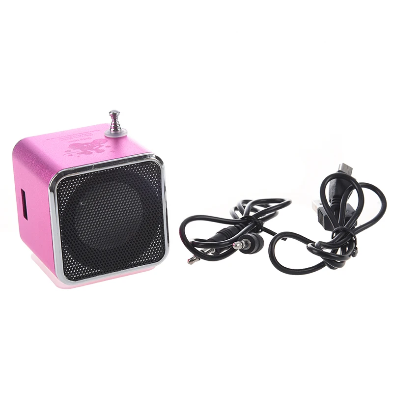 TD V26 портативный мини цифровой динамик с Micro SD / TF USB /FM (розовый)|Портативные
