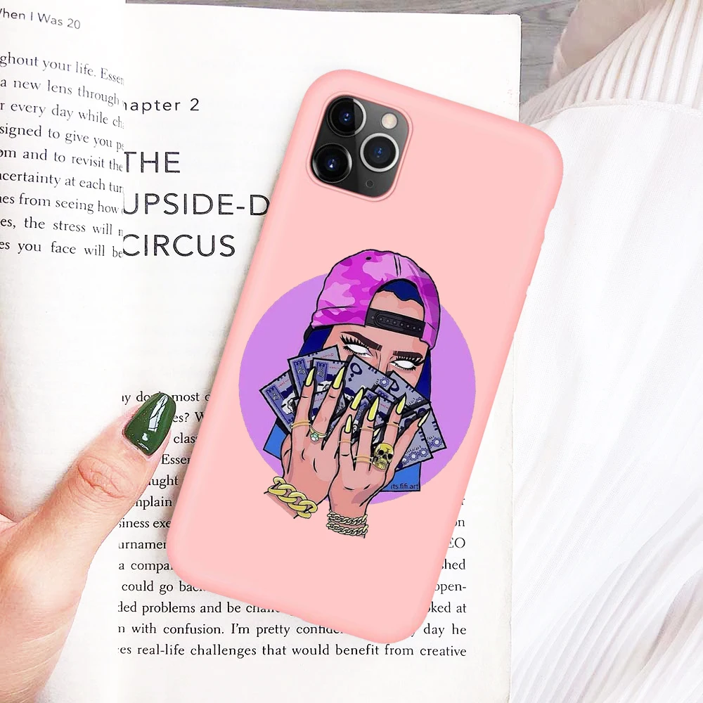 KDMOJI чехол для телефона с отделениями денег iPhone 11Pro X XR XS Max 8 7 6 6S Plus 7Plus 8Plus Розовый