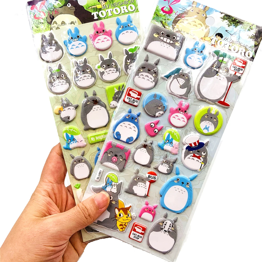3D пышные светящиеся наклейки мультяшный Кот Тоторо водонепроницаемые игрушки