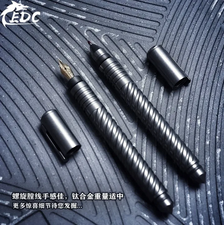 

A336 многофункциональная ручка TC4 из титанового сплава для самозащиты Мартенс спиральная авторучка гелевая ручка 2-в-1 Стилус EDC