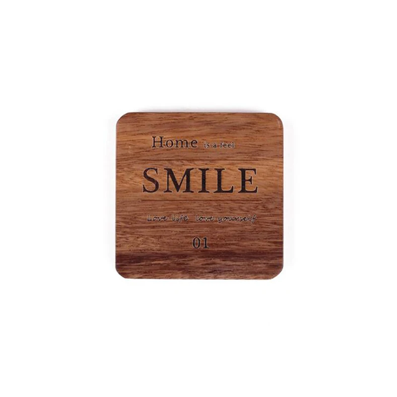 Подставка под кружку круглая квадратная деревянная | Дом и сад