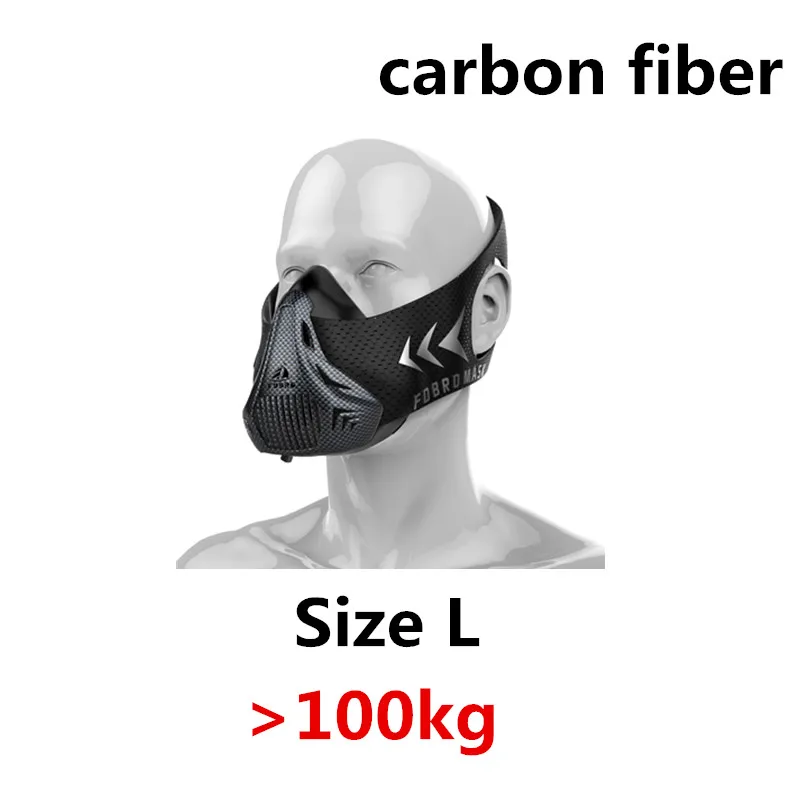 Carbon fiber L FDBRO спортивные маски 2,0 Phantom для тренировок на подъеме, велосипедные маски для бега, кардио, высокая высота, защитный фильтр для дыхания - Цвет: Carbon fiber L