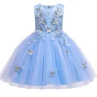 2021 платье для девочек, элегантные Детские платья для девочек, костюм с вышивкой бабочки, детвечерние вечернее платье, свадебное платье, детские платья