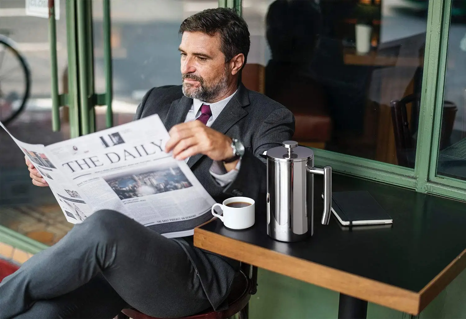 Френч пресс для приготовления кофе кофейник из нержавеющей стали с двойными