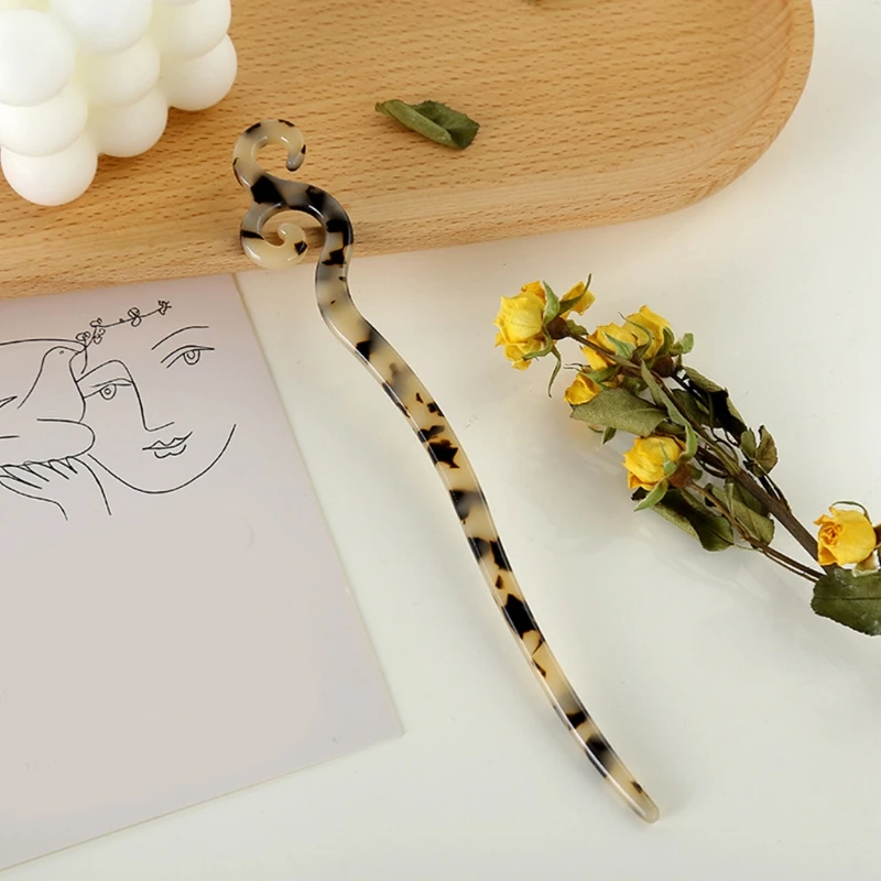 

Traditional Retro Acetate Hair Stick Tortie Chopstick Hairpin Women Bun Holder