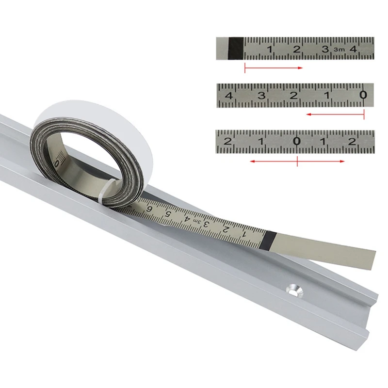 

Adhesive Scale Self-Adhesive Bevel Guide Tape Ruler Stainless Steel Mechanical Ruler 1Meter/3Meter for T-Track