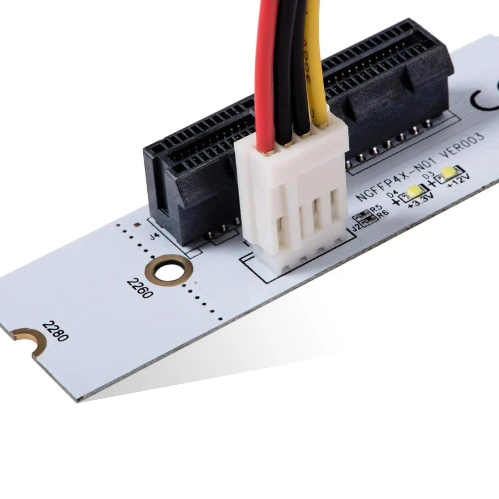 NGFF M2 к PCI-e 4X 1X слот Riser Card Set Key M PCIe X4 адаптер Светодиодный ным индикатором