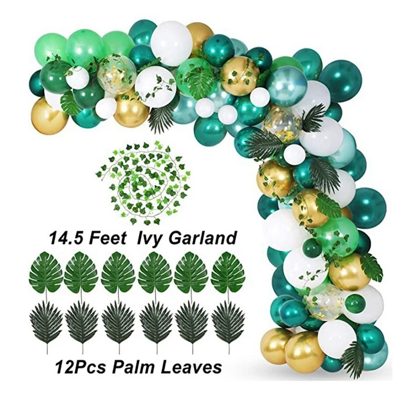 

Balloon Arch Kit for Safari Jungle Theme Party,Green/Gold Balloons for Birthday/Party DIY Decorations