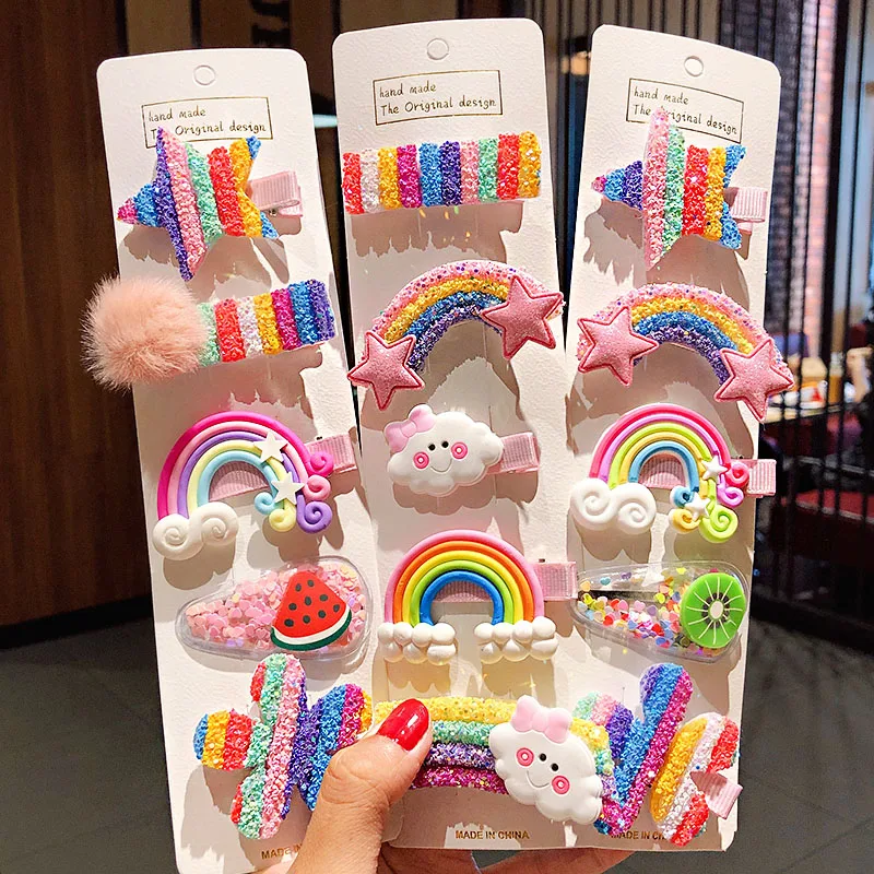 

Hair Styling Tools Cute Cartoon Flower Rubber Bands Hairpins Ornaments Girls Hair Clips Kids Hair Bands Hair Accessories Gift