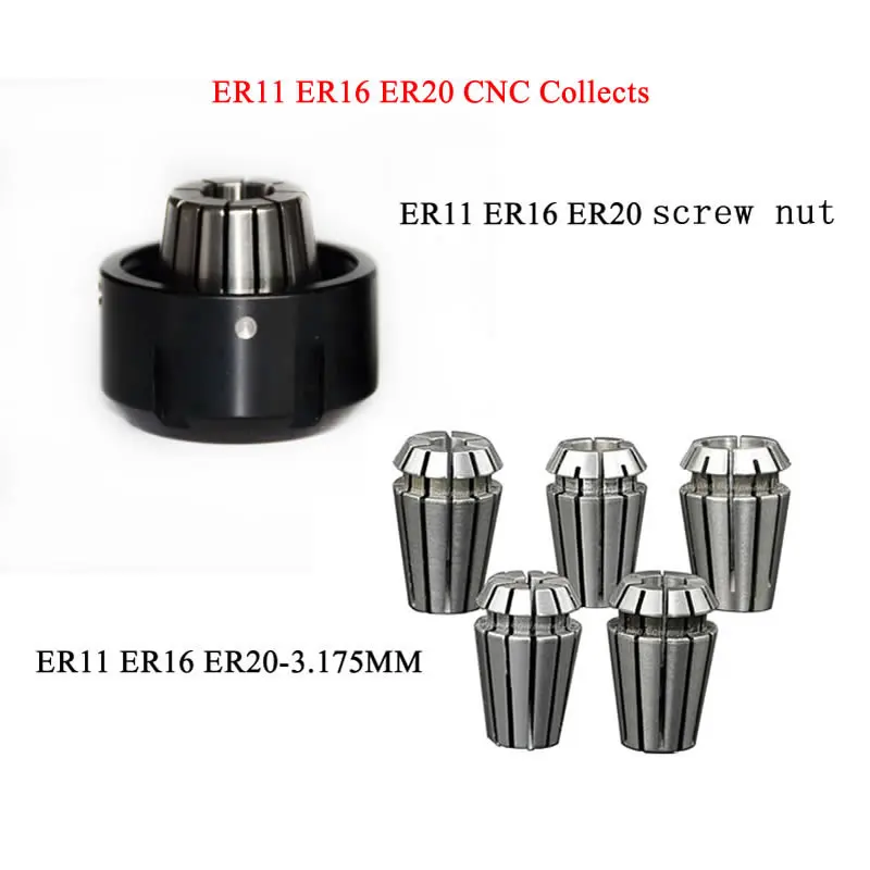 DIY cnc ER11 ER16 ER20 пружинный Зажимной патрон 3 175 мм винтовая гайка для 3020 3040 6040