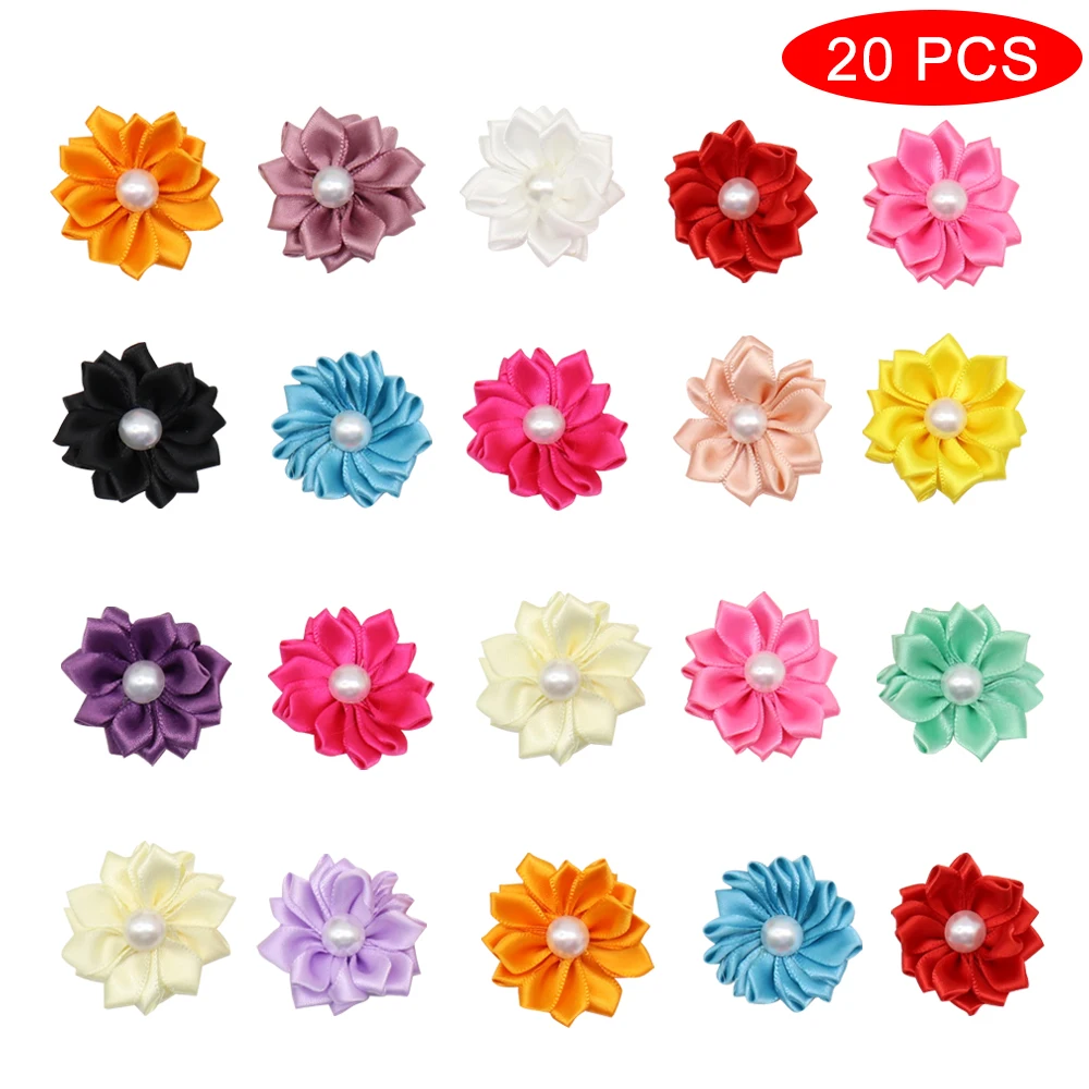 

Flower Dog Hair Bows Long Hair Pet Dogs Bows Rubber Band Cat Puppy Hair Clips Pet Grooming Bow Dog Accessories 20pcs/lot