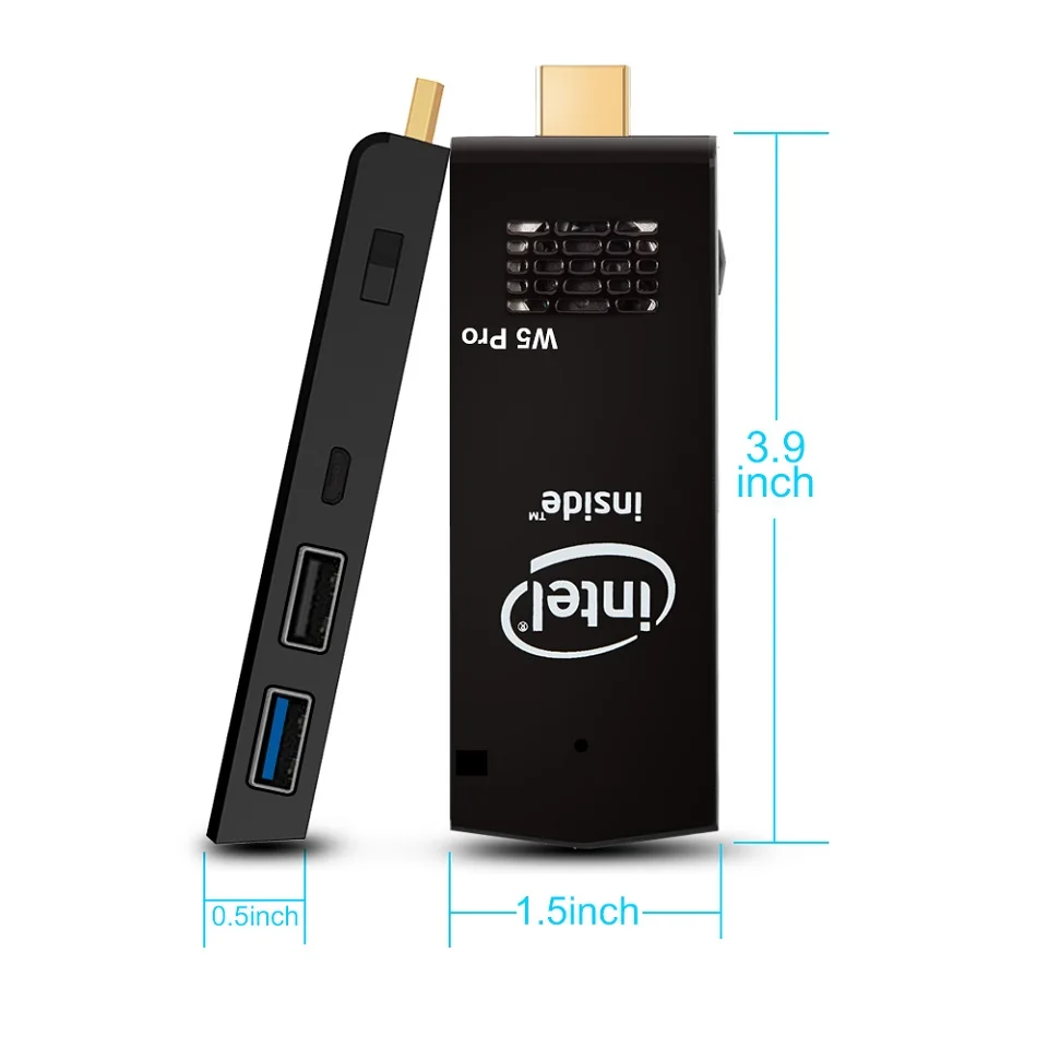 Производитель Intel Atom x5-Z8350 Pocket Mini PC Dongle W5 Pro Win10 RAM 2GB + 32GB Dual WiFi USB3.0 до максимальной