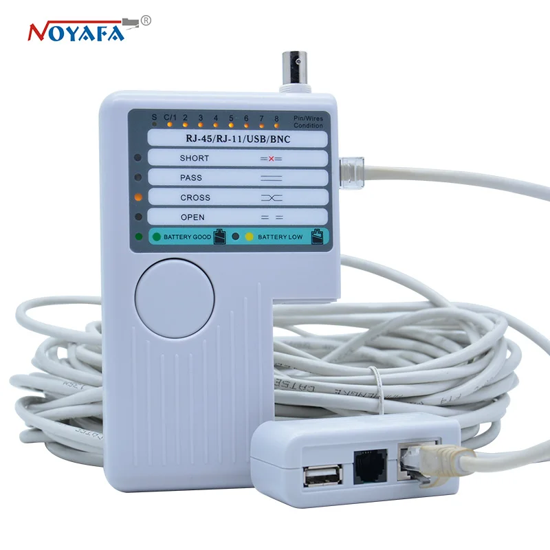 NF 3468 4 в 1 Многофункциональный цифровой RJ11/ RJ45/ BNC/ USB кабель тестер Длина Кабеля