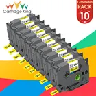 Желтая лента 10 шт., 12 мм, с идентификационным кабелем, совместима с Brother Ptouch