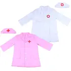 С длинным рукавом Доктор костюм медсестры, косплей, форма ночным колпаком для детей Дети ролевые игры набор игрушек