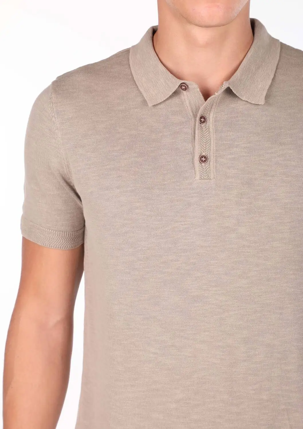 

Polo Neck MensBeige T-Shirt