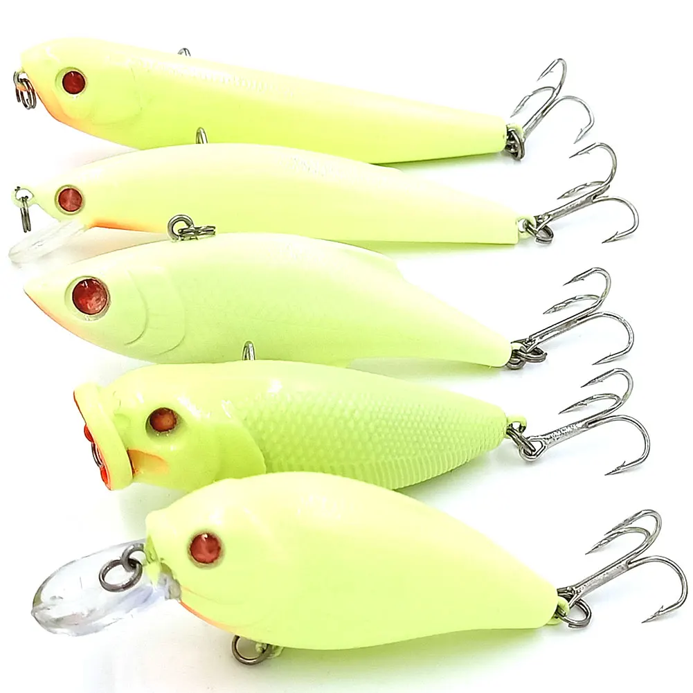 

Fishing Lures Kit Artificial Luminous Bait Fishing Tackle Set Hard Submerged Swimbait 5PCS Fishing lures Fishing tackle Goods