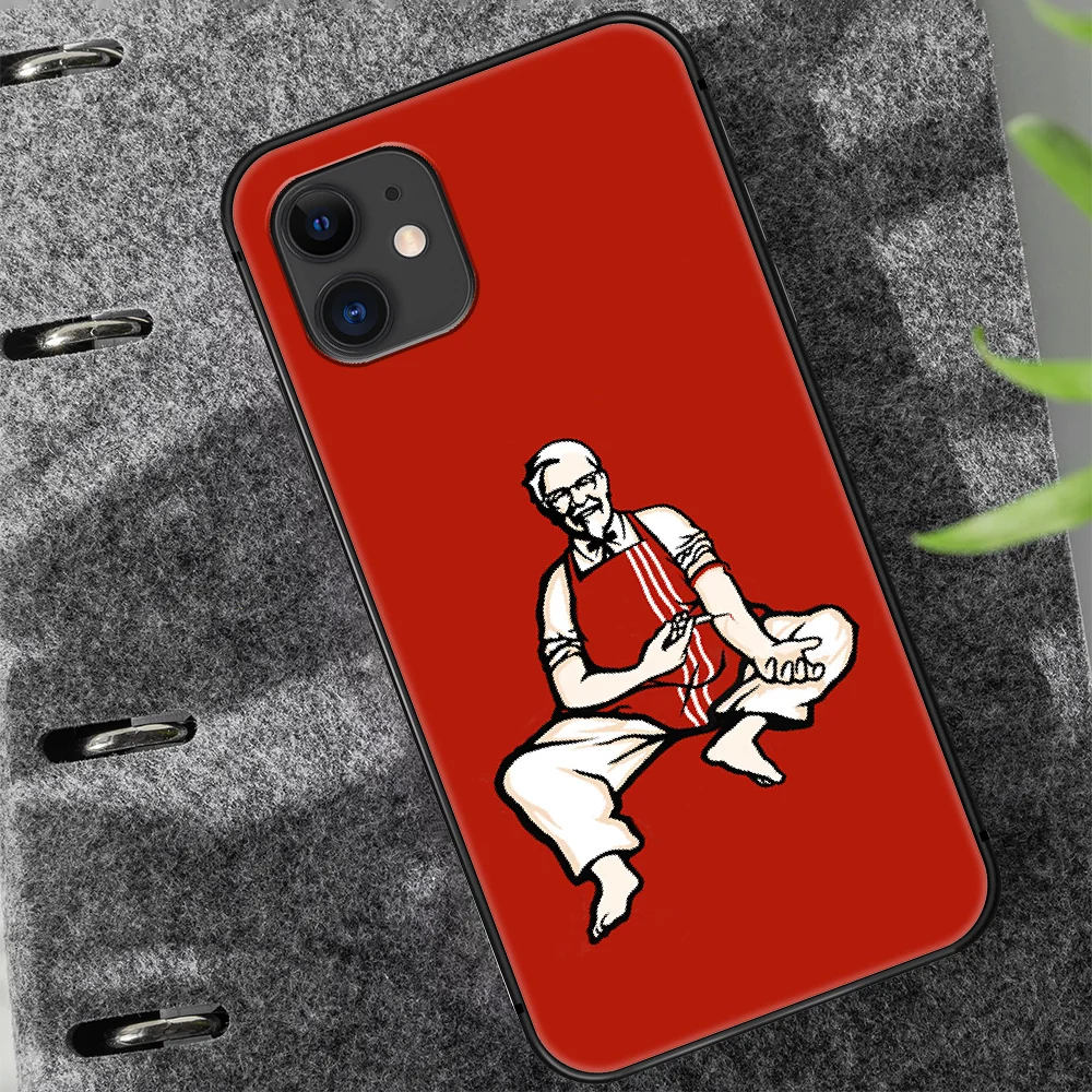 

kfc cartoon Phone Case Cover Hull For iphone 5 5s se 2020 6 6s 7 8 12 mini plus X XS XR 11 PRO MAX black Coque Trend Hoesjes