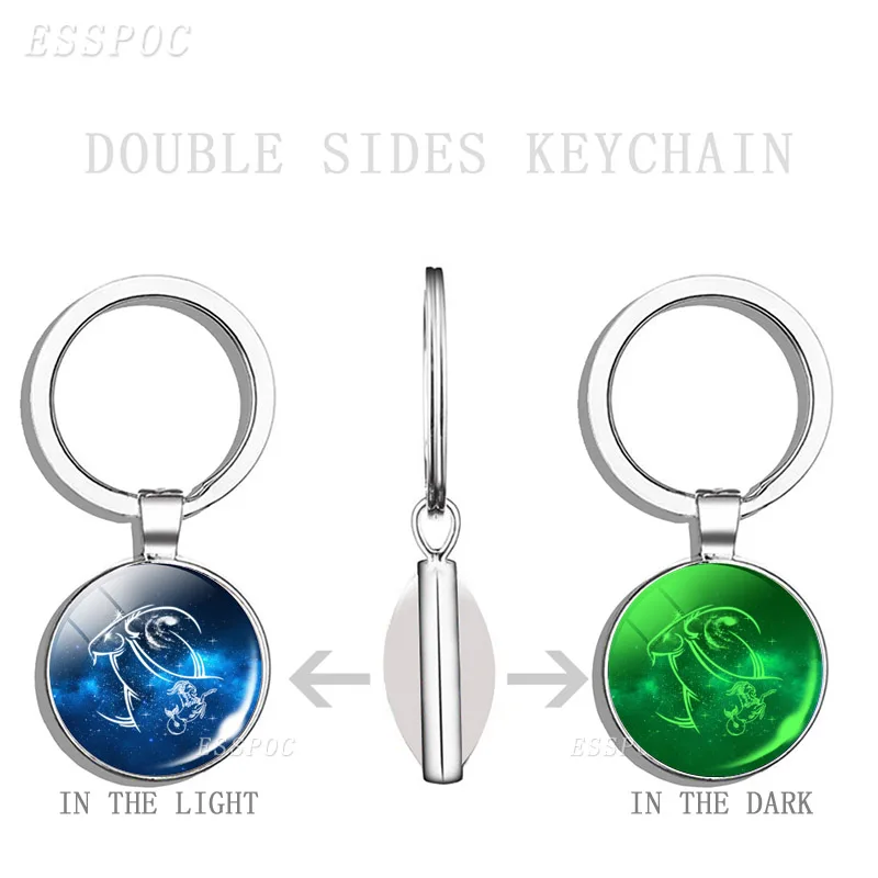 Двусторонний стеклянный брелок с кабошоном Aries Leo Libra рак Gemini Virgo для девушки
