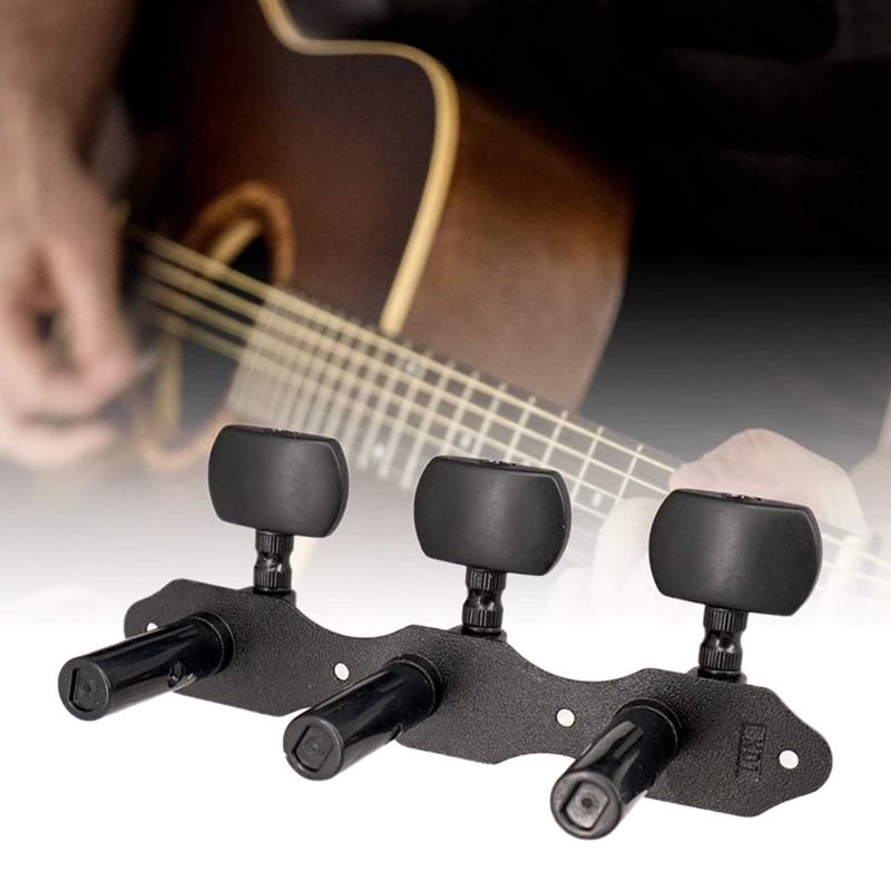 

1 Pair Vintage Acoustic Guitar String Tuning Pegs Guitar Tuners Acacia Knobs 3R3L Black