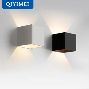 Современные водонепроницаемые Квадратные Светодиодные настенные лампы, комнатное освесветильник для лестницы, инженерное освесветильник для крыльца, сада, белого и черного цвета