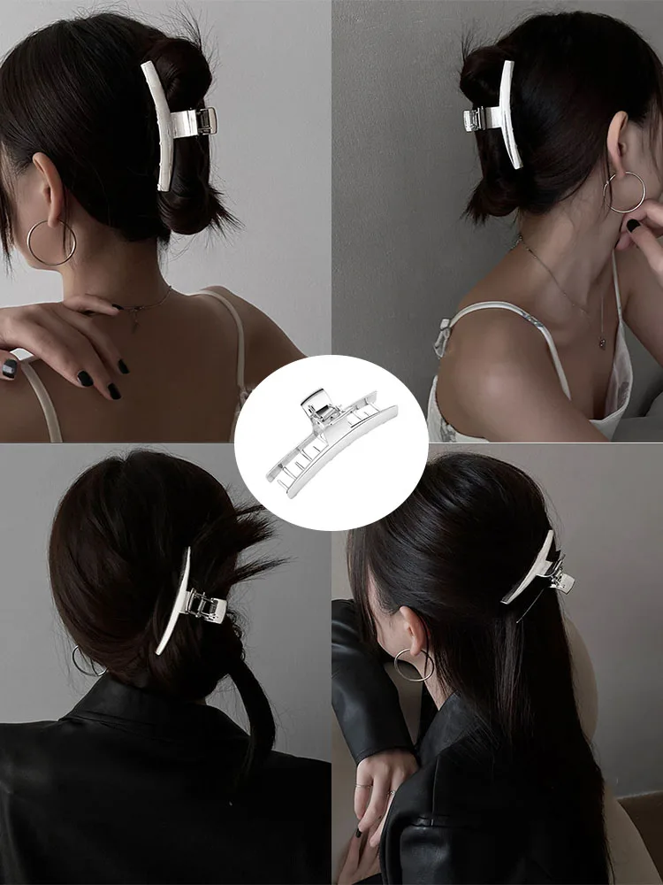 

Fashion The New alloy glossy metal catch clip female hair clip back head disc hair shark clip simple wild hair accessories