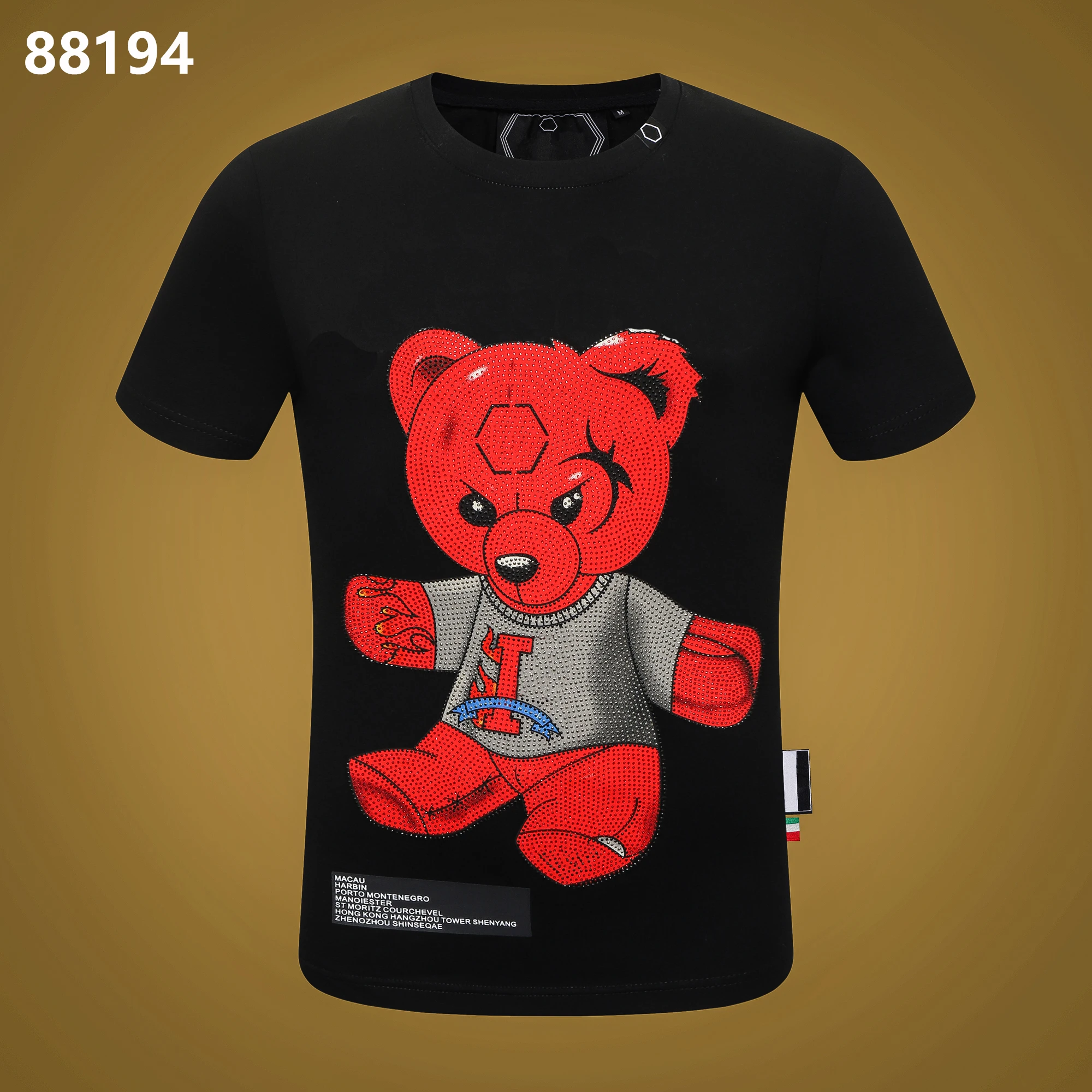 

Office QP Philipp Plein-Brand Men's T Shirt Orangutan Print Tshirt Men PP Summer Style Casual Streetwear Short-Sleeved Top Tees