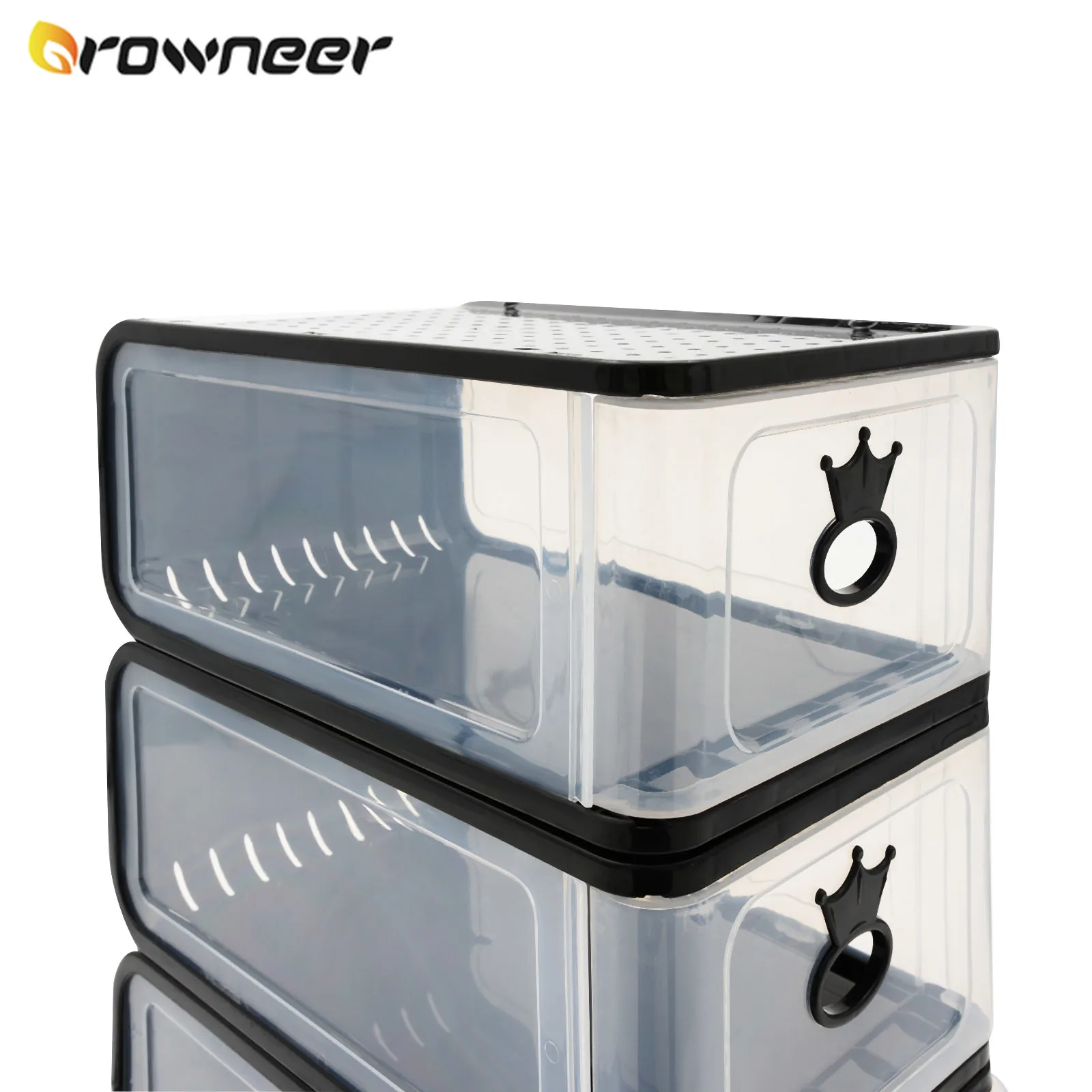 

4/5PCS Clear Shoe Box Plastic Thicken Stackable Shoes Storage Organize Foldable Dustproof Moistureproof Covered Finishing Bin