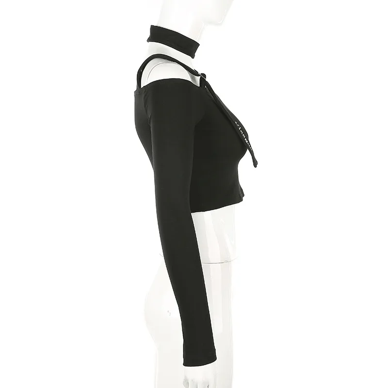 

Women's t-shirts spring and summer Top solid color slim-fit sling pullover top traf T-shirts harajuku fashion diagonal T-shirt